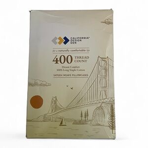 California Design Den Sateen 400TC  Queen Pillowcase Pair in Bright White # 3